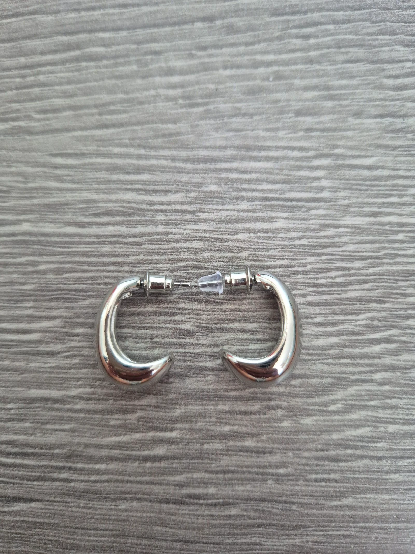 Neuf! Boucles d'oreilles Chunky Argentées / Teardrop Hoops – photo 4